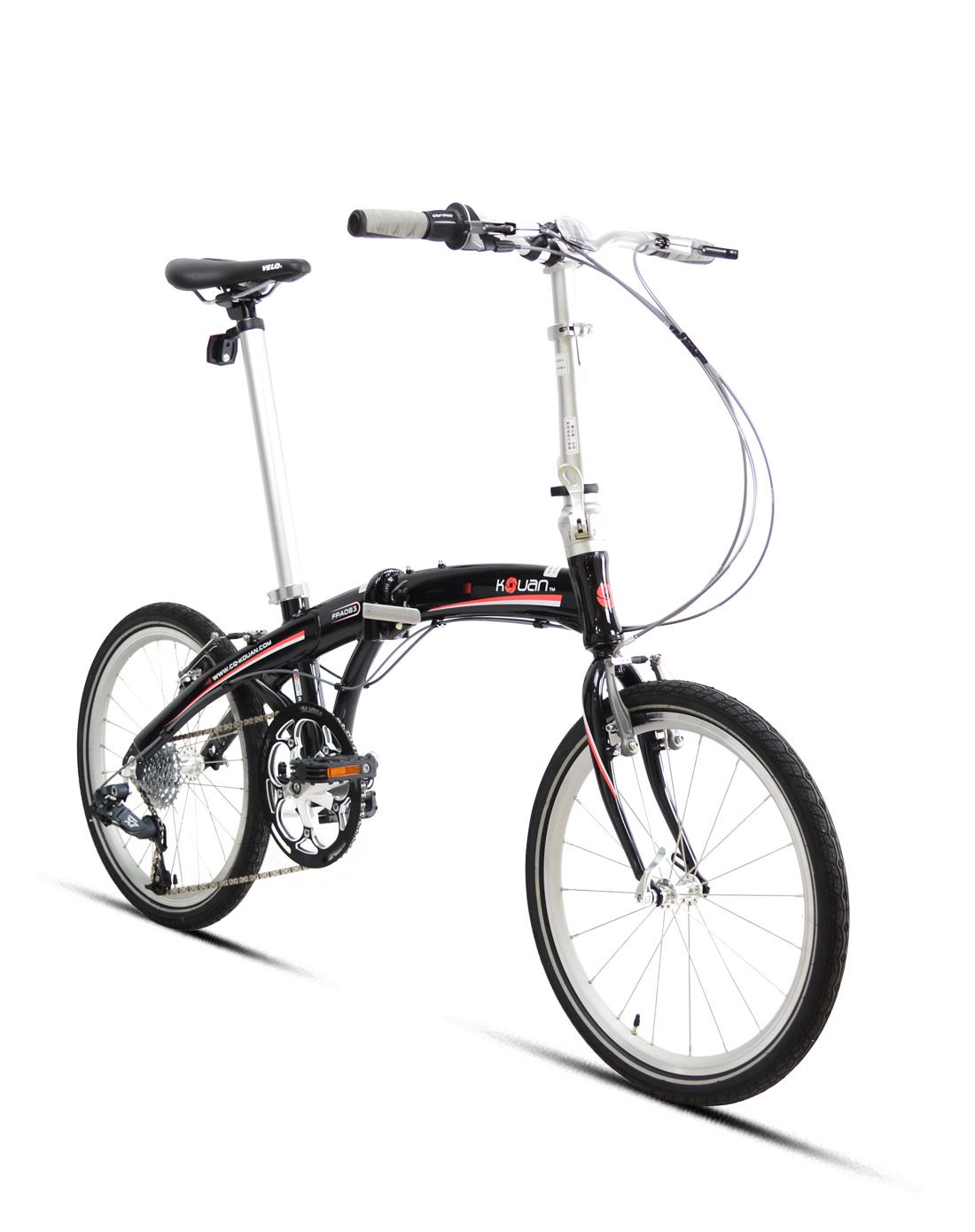 康园kouan&civrac自行车直发货kouan 20寸黑色铝合金美国sram 8s变速