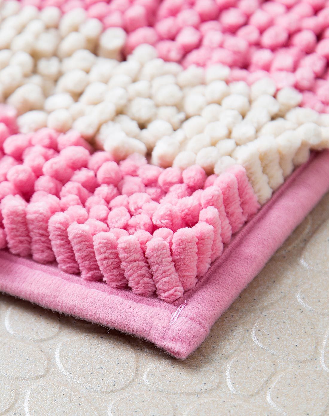 罗莱集团家纺清仓专场乐优家 ds彩条雪尼尔地垫 粉色 40*60cm