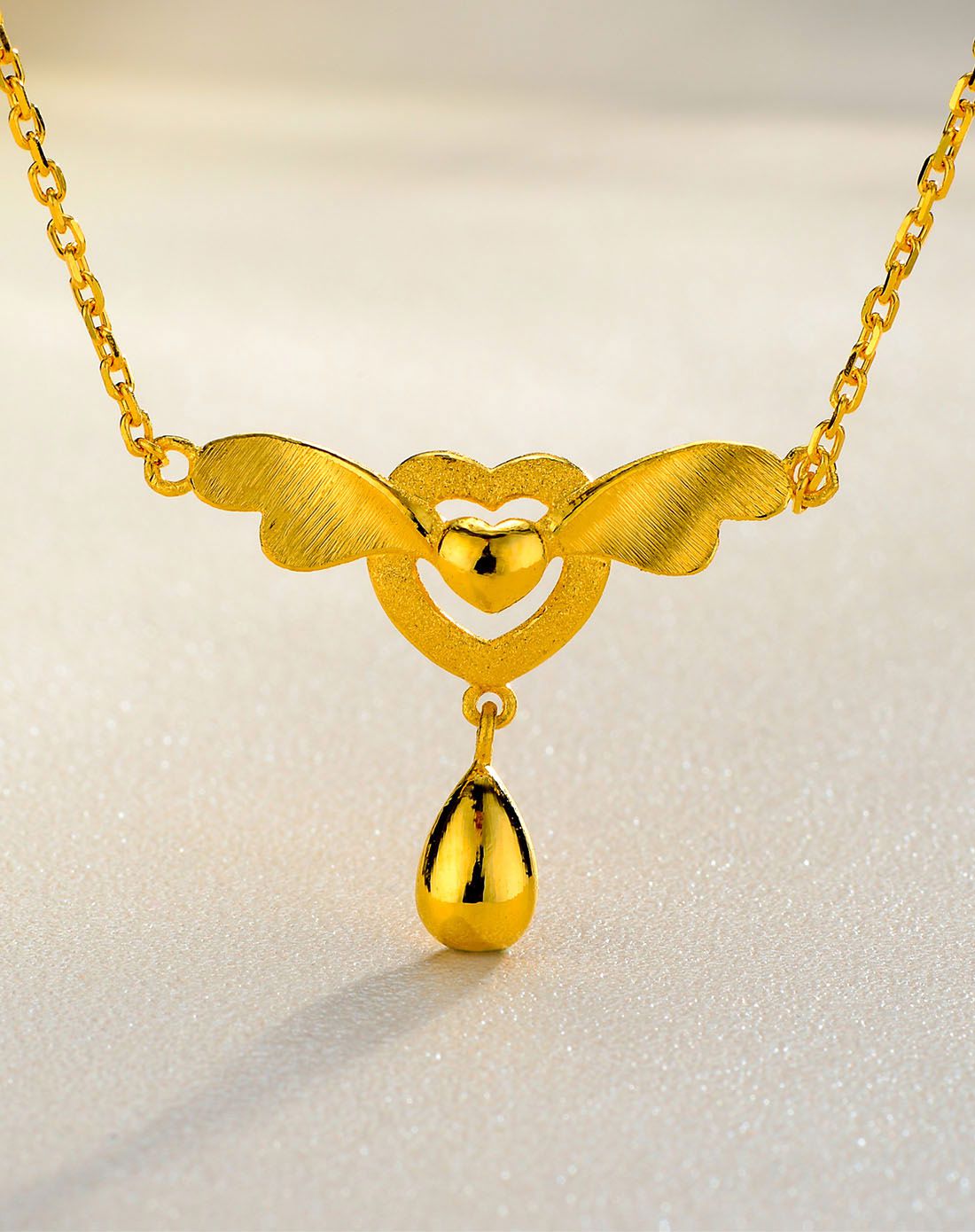 中国黄金 足金 天使之泪项链 约7.26克 定价