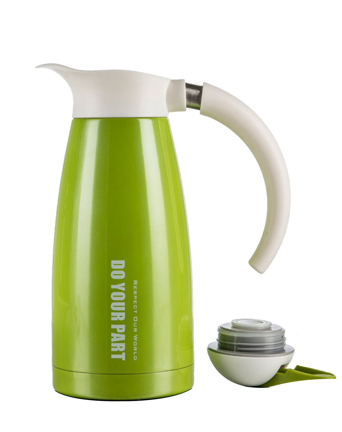 多功能不锈钢炫彩居家保温水壶绿色1200ml