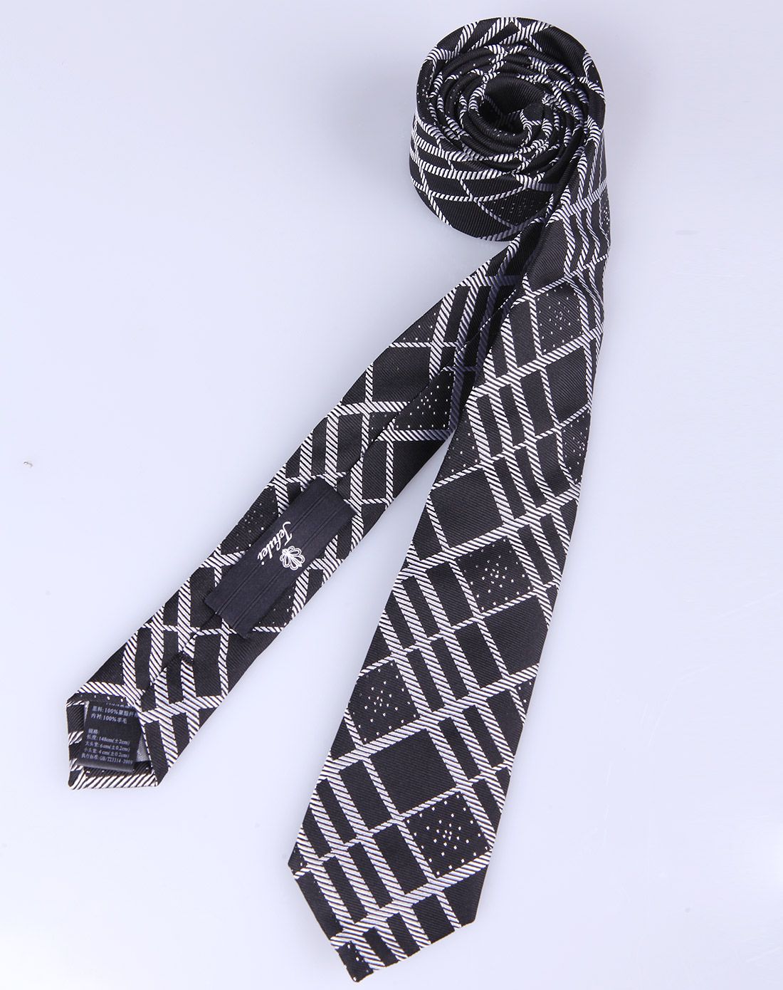 黑/白色风度时尚领带