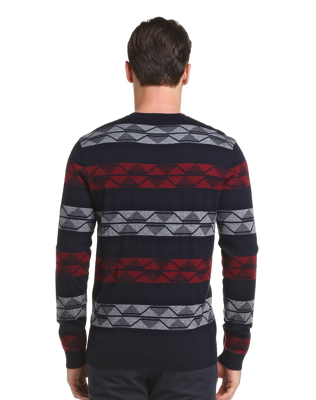 黑红简约商务长袖羊毛衫