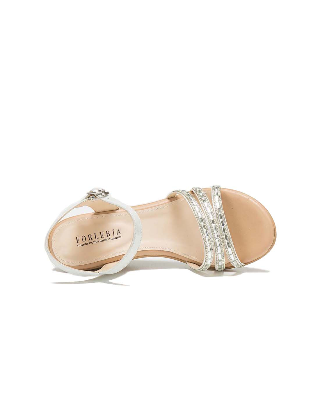 16年春夏新款forleria银色布纹羊皮舒适女凉鞋