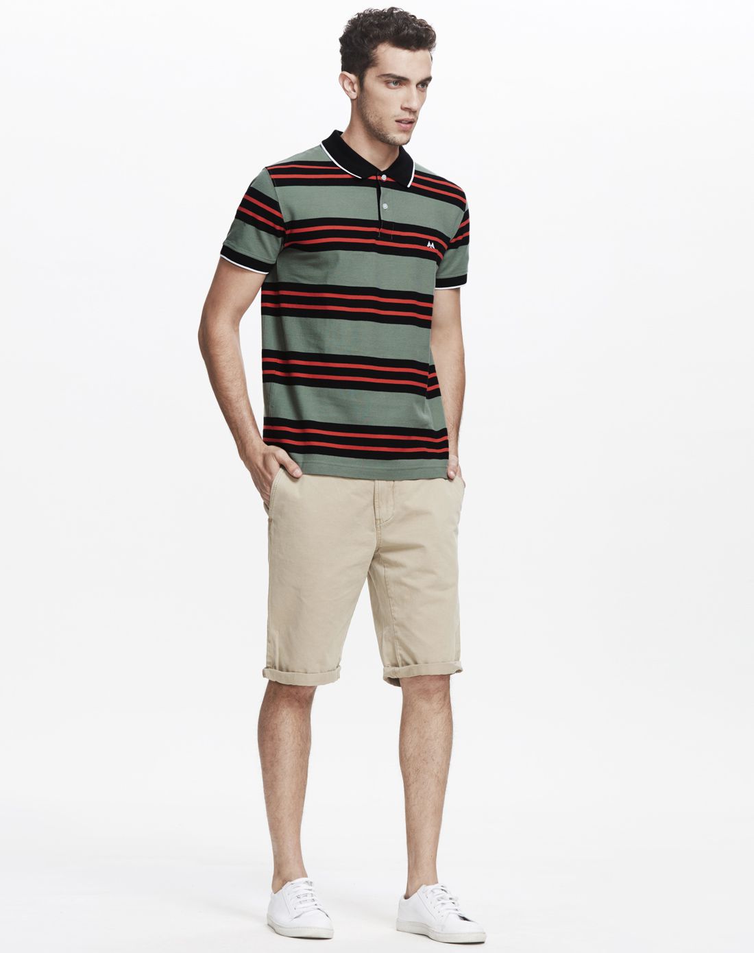 丹麦wagner旗下集合品牌棉质条纹时尚短袖针织t恤衫30-4602200235