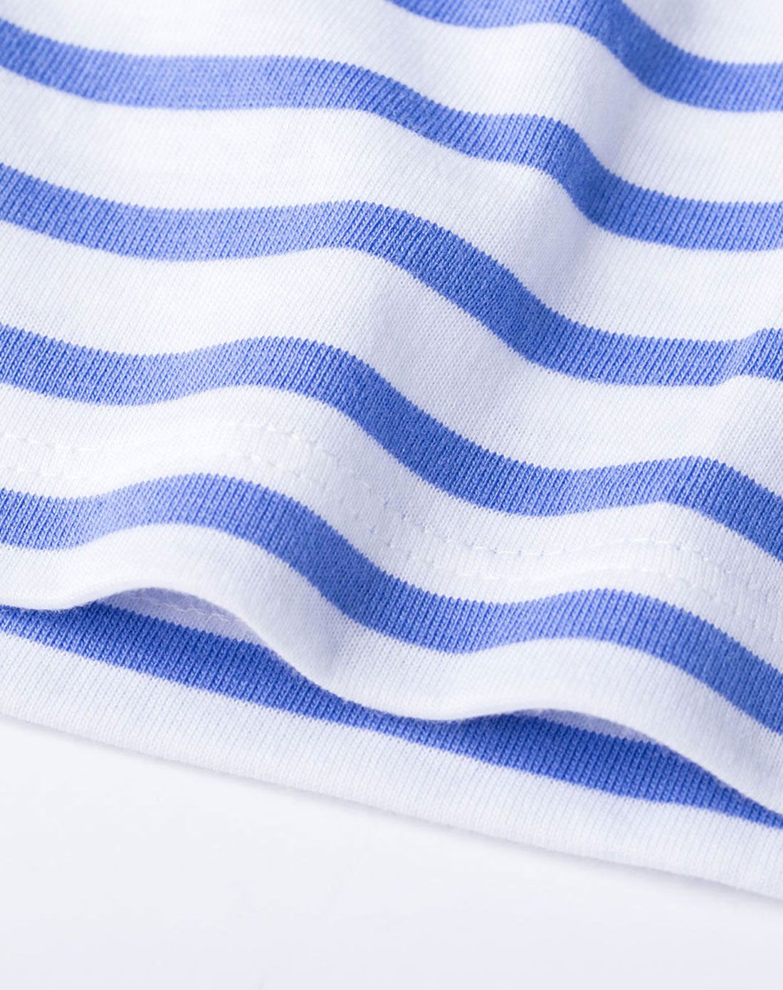 女宝宝蓝夏季色织条纹甜美上衣