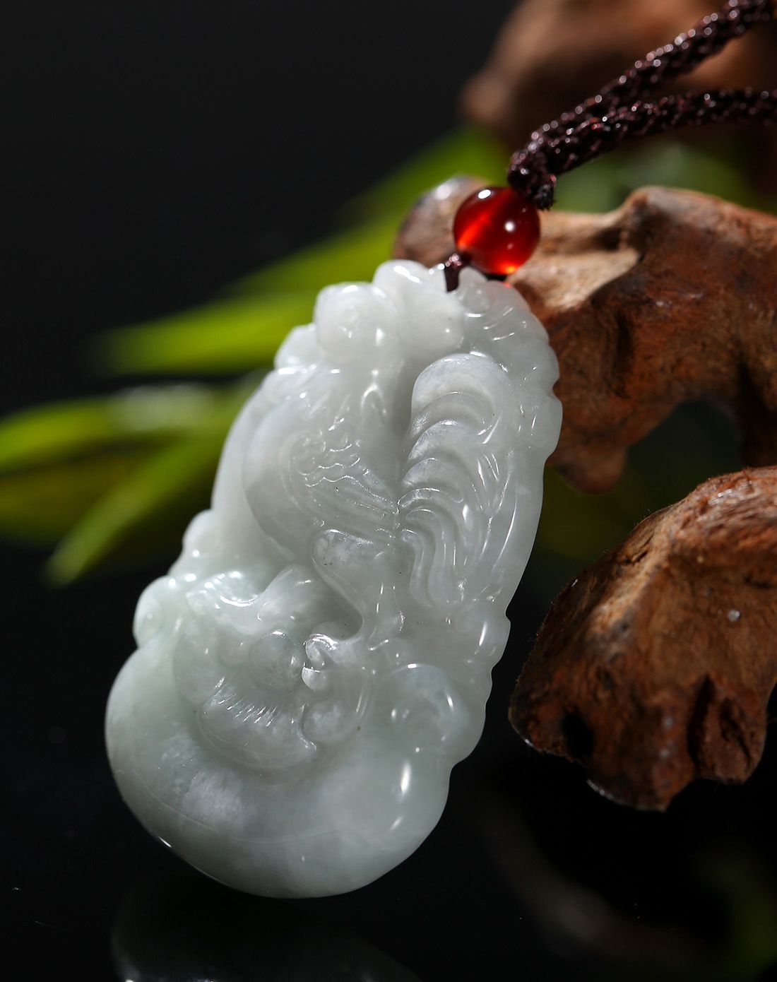 filial&love玉石专场鸡舞升平--生肖鸡翡翠吊坠(附证书)f601110s1