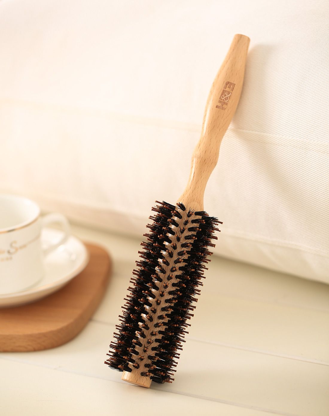 天然榉木优质猪鬃毛滚梳