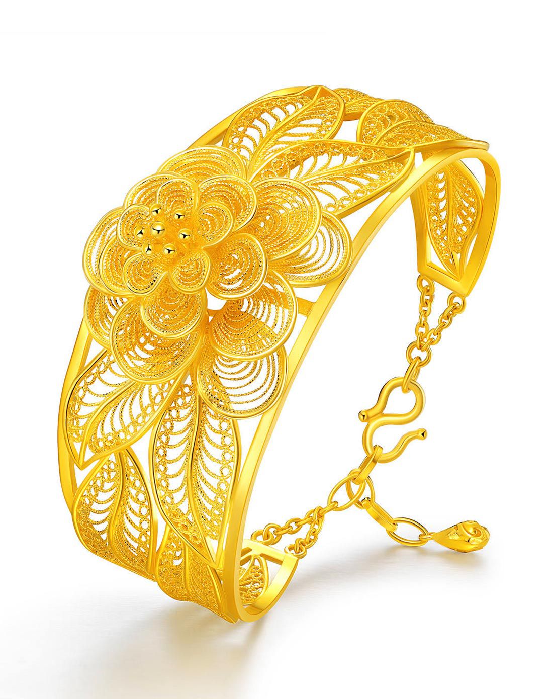 萃华 传统花丝工艺系列手镯 花悦