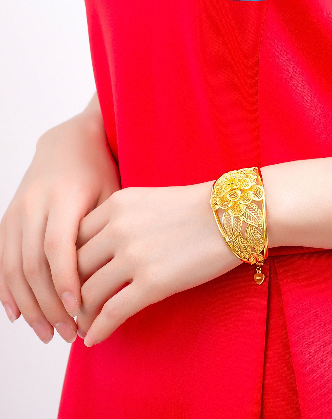 萃华 传统花丝工艺系列手镯 花悦