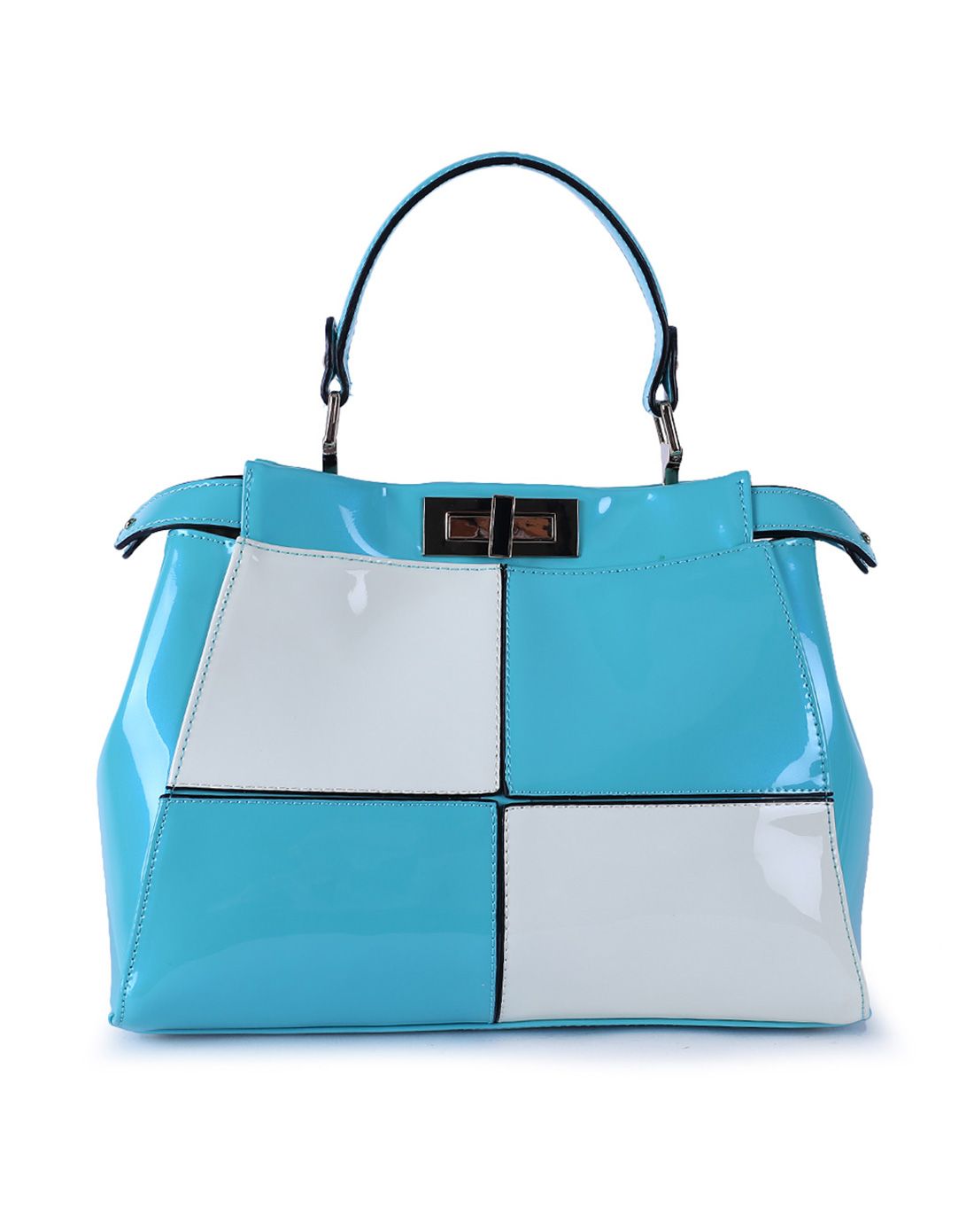 法国fashion tv collection男女鞋包时尚撞色拼接商务定型中号包fv