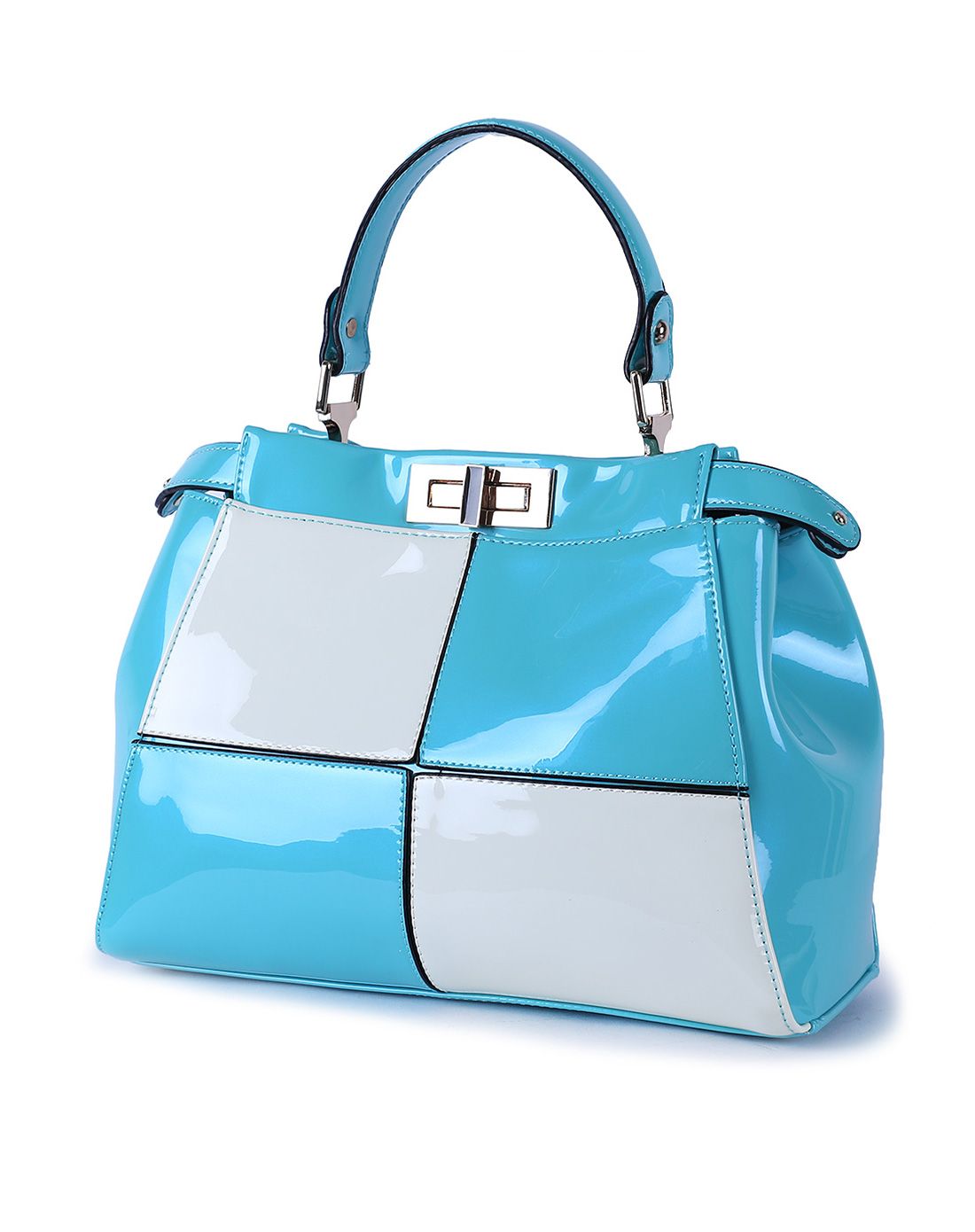 法国fashion tv collection男女鞋包时尚撞色拼接商务定型中号包fv