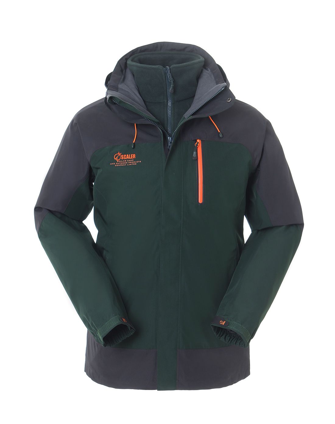 思凯乐scaler户外男款墨绿色长袖冲锋衣 连帽舒适f512469929_唯品会
