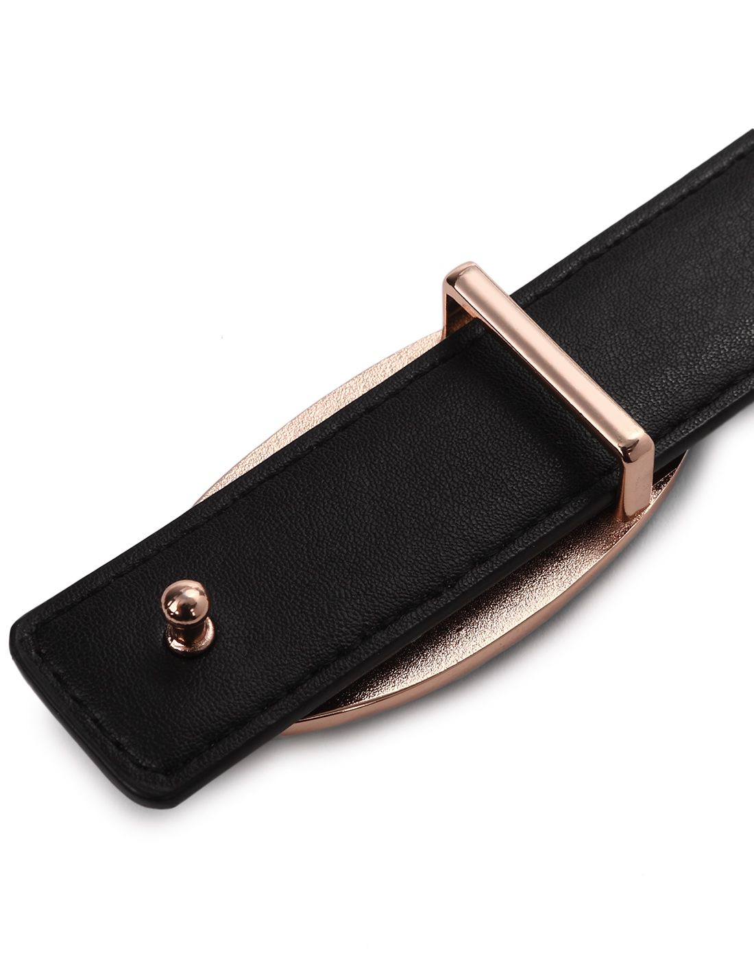 2016年新品女士黑色百搭平滑扣皮带