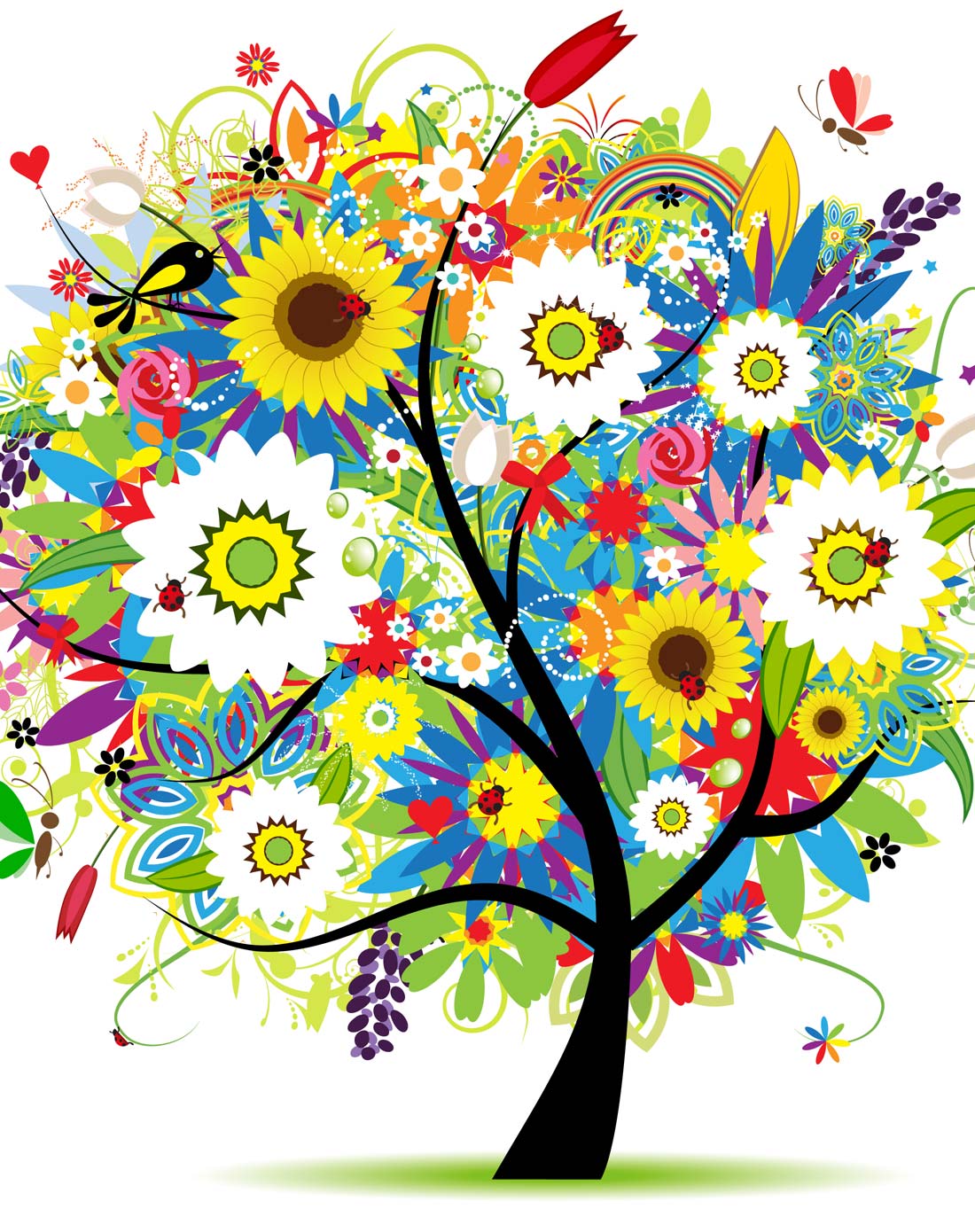 抽象艺术简约装饰画 幸福多彩树