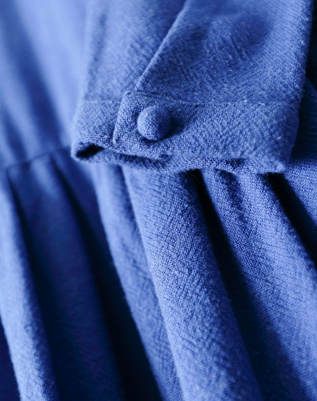 果芽garbha女童蓝色亚麻公主连衣裙