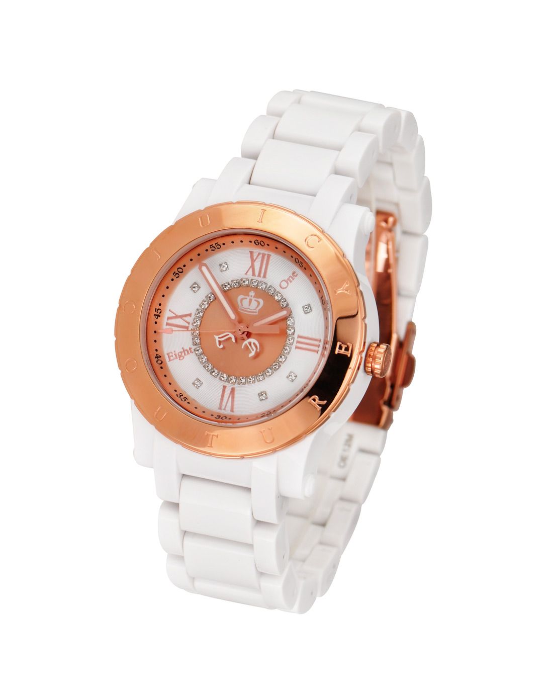 橘滋juicy couture 白色优雅时尚女款石英表