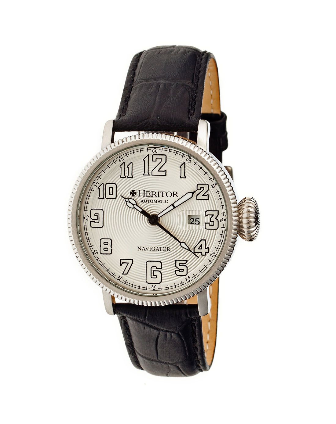 > heritor automatic男士皮制腕表herhr3201