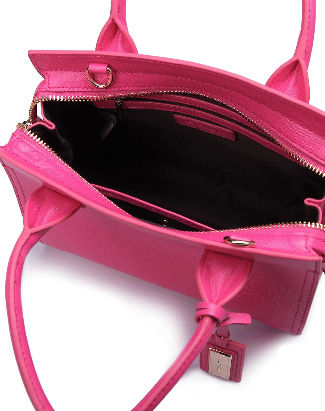 麦包包集团时尚2016年新品浪美玫红色极简系列手提斜挎包1611007202