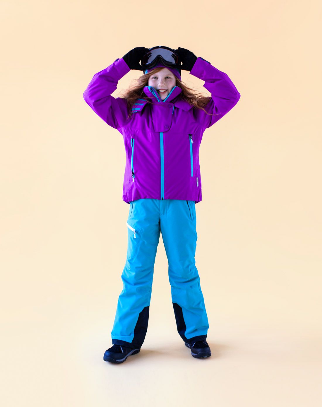 reima户外滑雪童装专场 女大童款紫色滑雪服 防风保暖