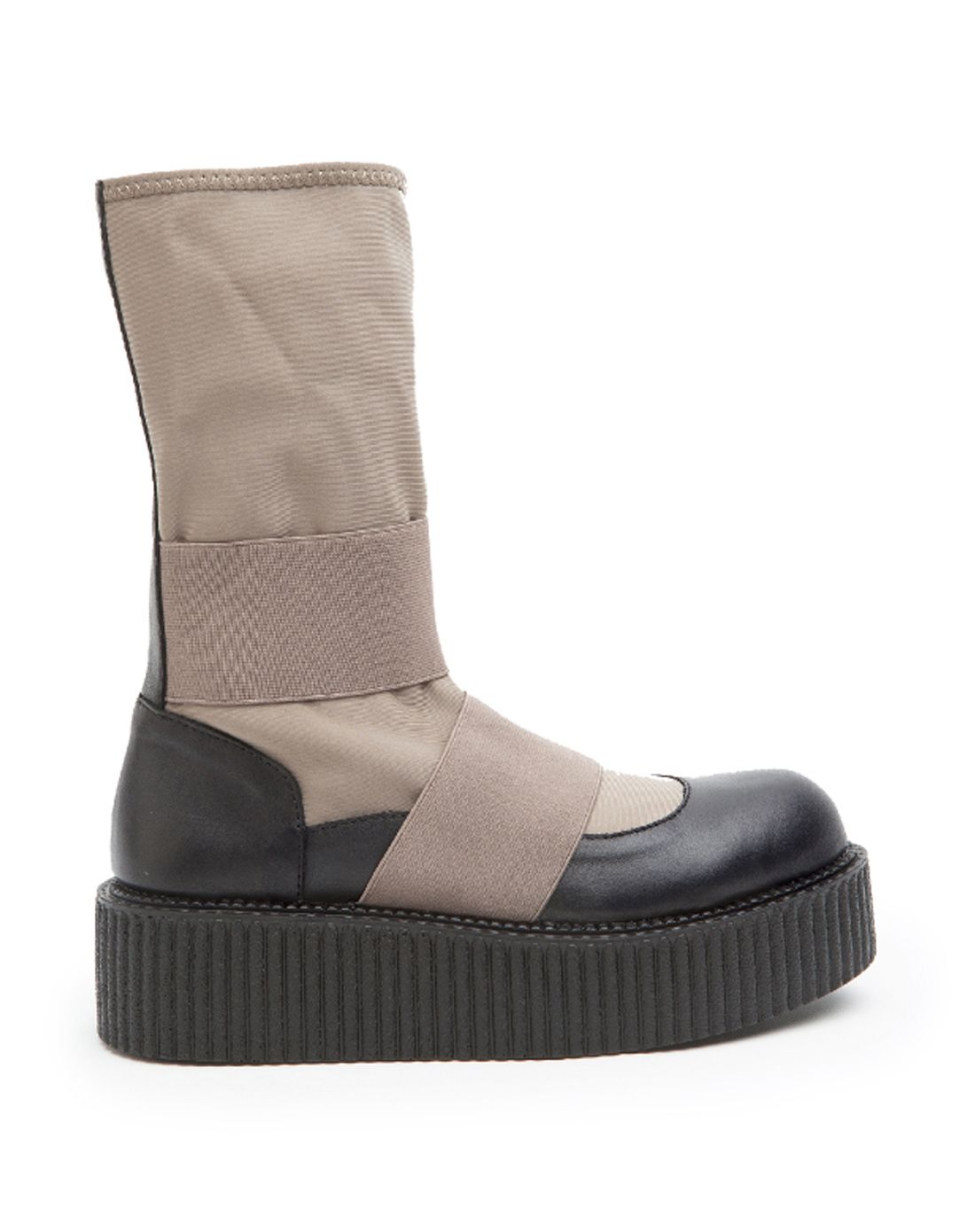 > 意大利潮牌女鞋 泥土色英式复古中筒套靴