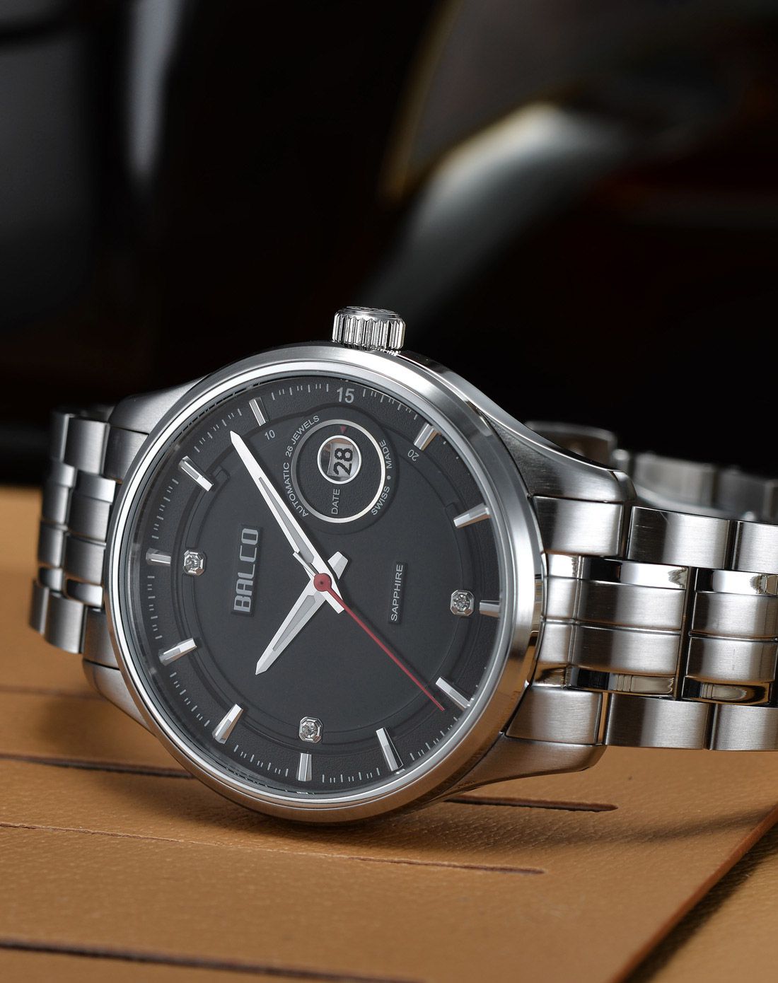 瑞士拜戈 【网络特供】商务黑盘全自动机械男表