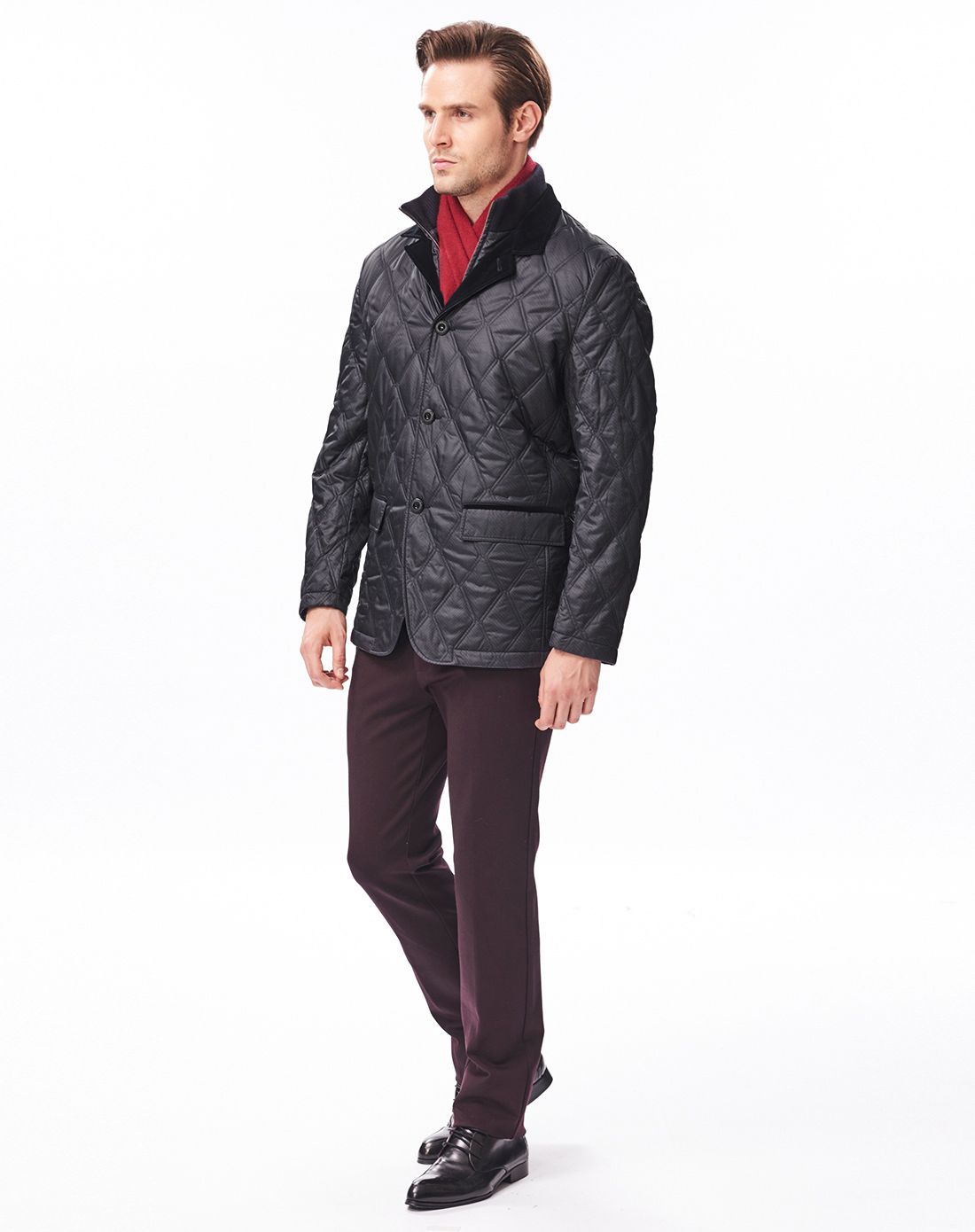 凯撒大帝caesar男装专场 双袋棱格男士保暖休闲服