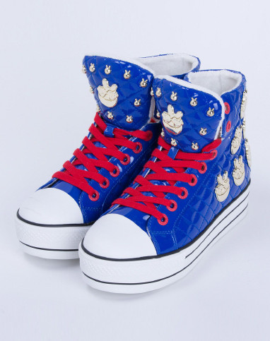 机车蓝明星兔金属牌休闲鞋