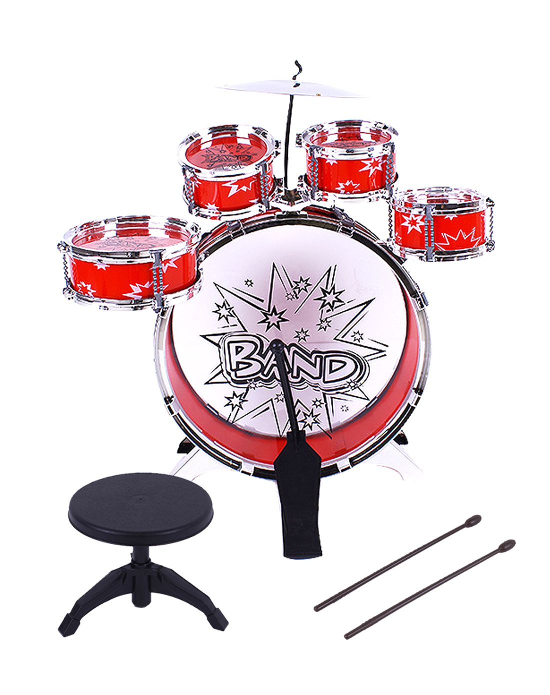 【大号】时尚摇滚爵士鼓(红色)