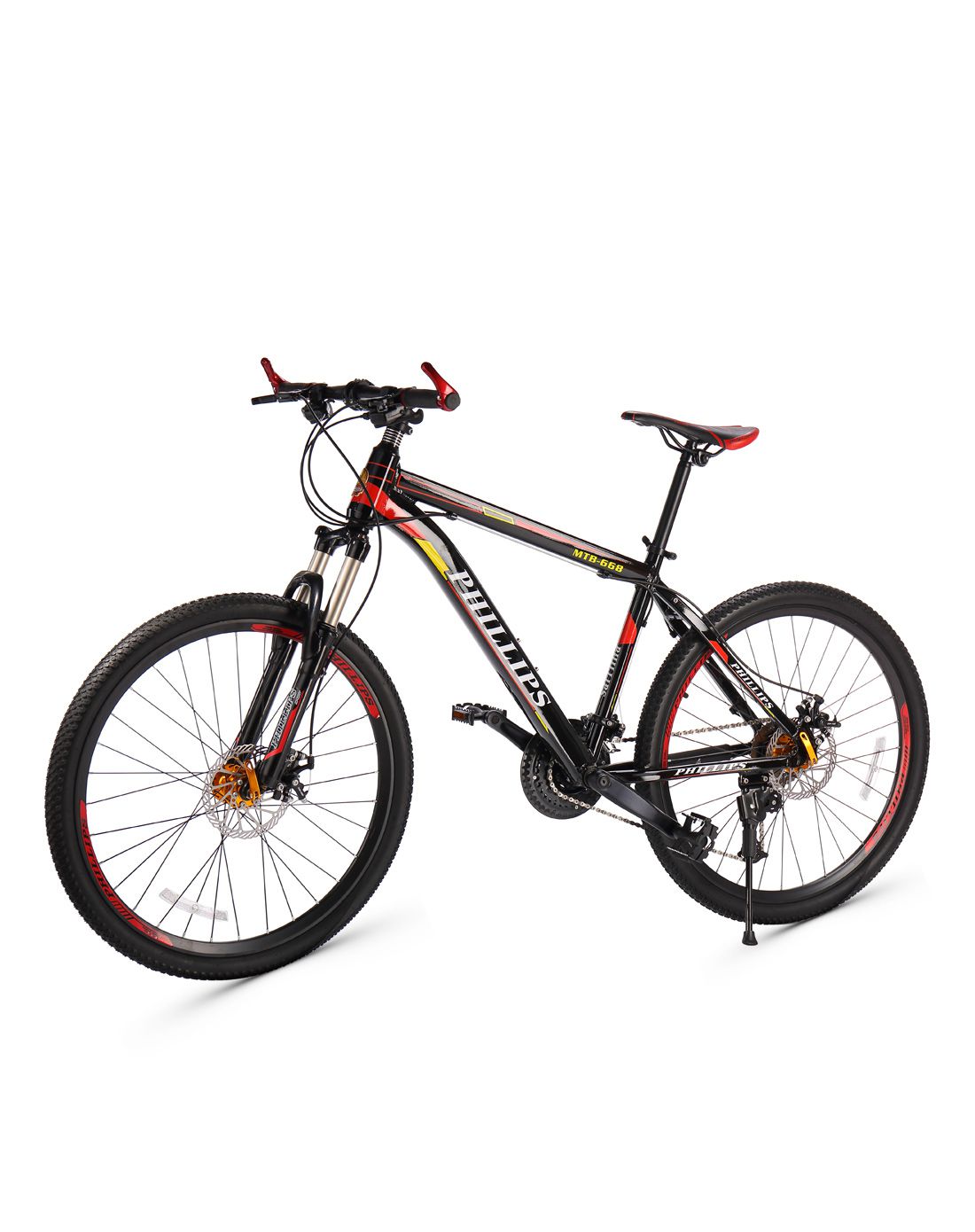 菲利普山地车自行车27速铝合金双碟刹26寸学生变速山地自行车男