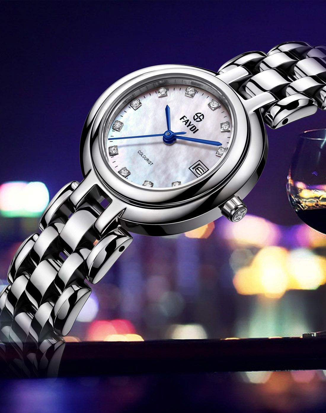 飞迪faydi 时尚潮流石英腕表女款白色