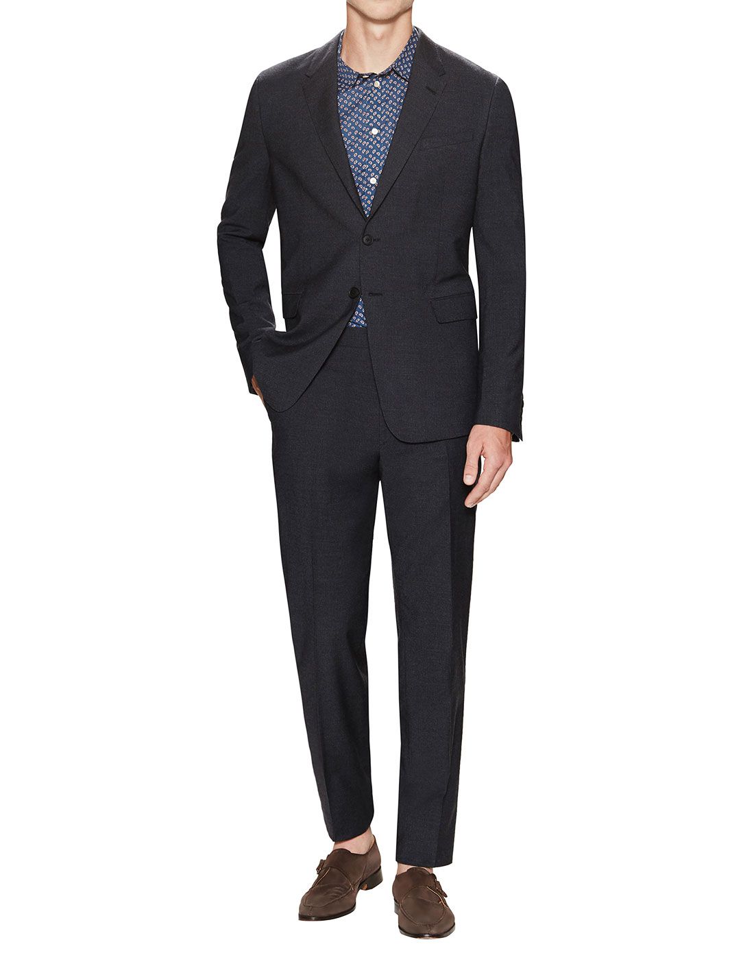 > paul smith男款黑灰蓝色简约稳重长袖西装