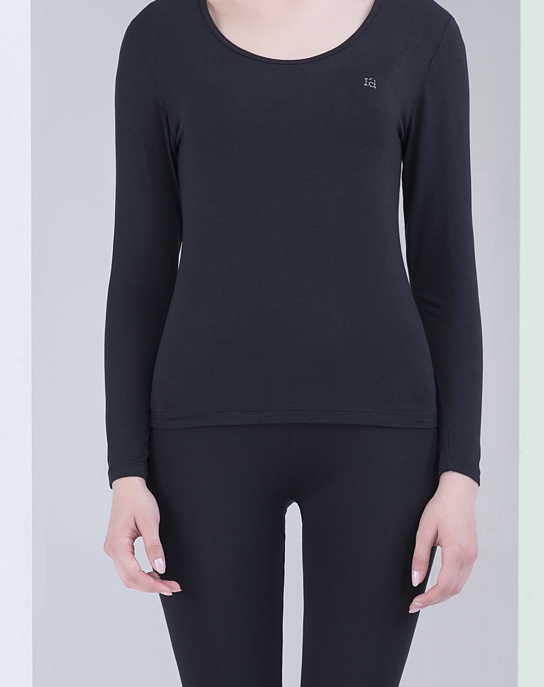 女款黑色高弹棉莱卡内衣套装