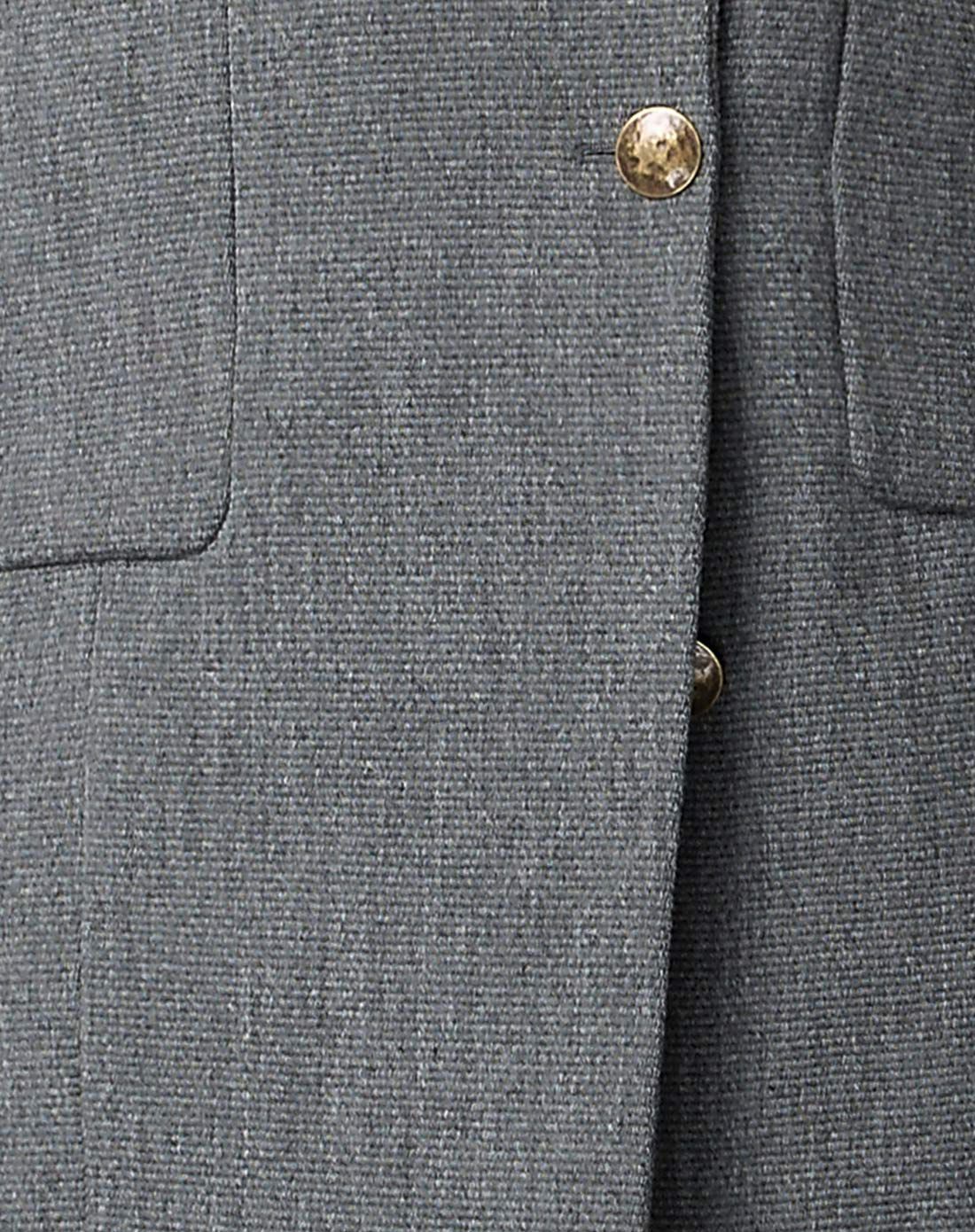 灰白色简约纯色长款毛呢大衣