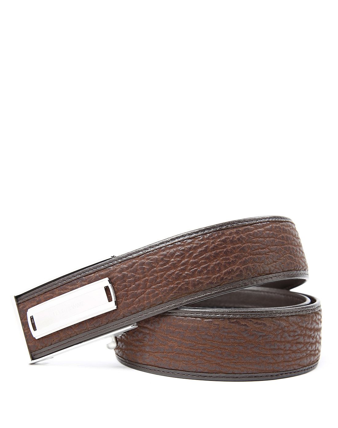 啡色鲨鱼皮革寸5天地钢自动扣皮带