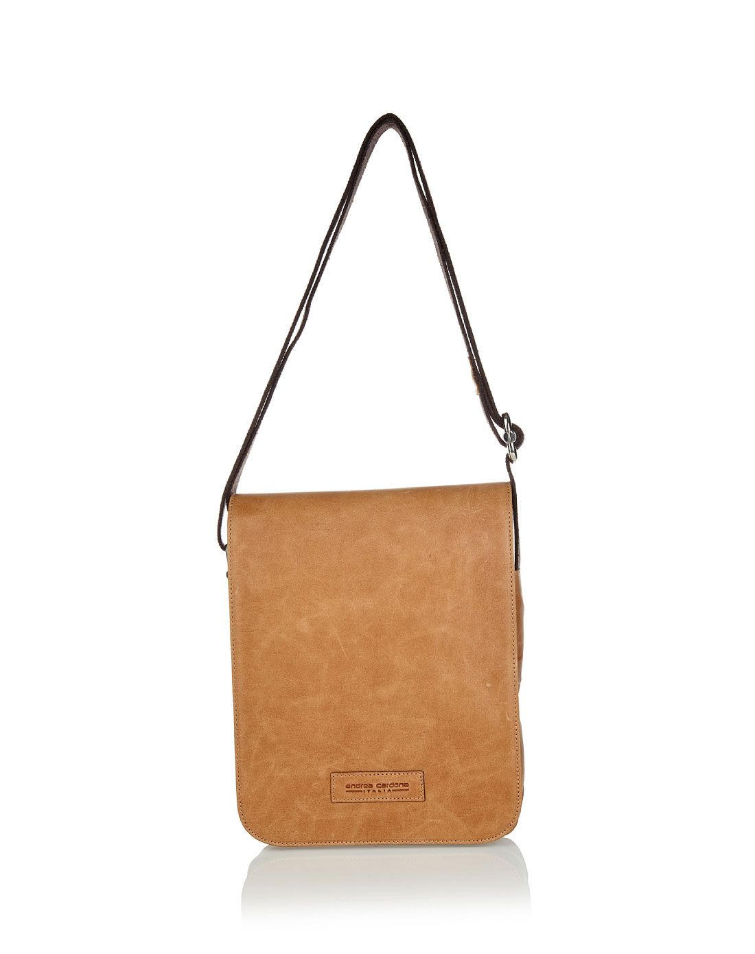 andrea cardone雪茄色牛皮斜挎包
