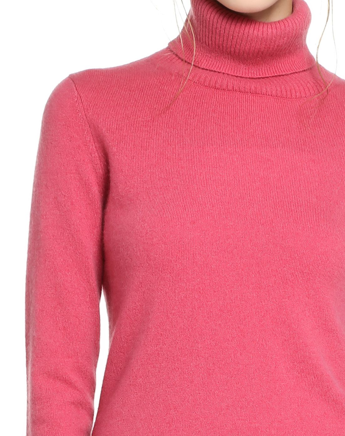 joan&david深粉红色高领长袖山羊绒针织衫