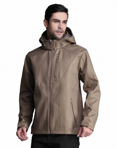 美国第一户外出游装备库-服装库英国同步上市 防雨防风加绒 男士卡其