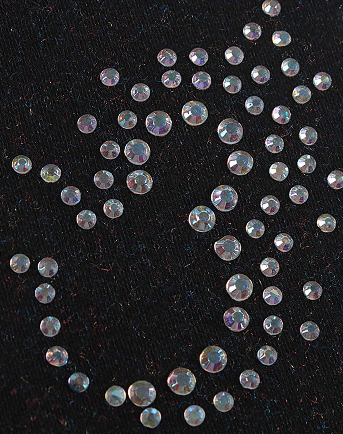 女童彩黑弹力加绒中厚一体裤