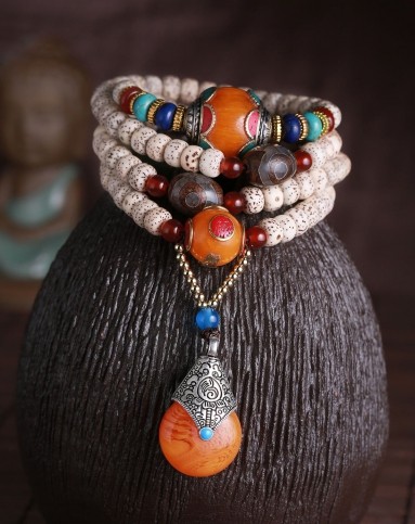 民族风藏式星月菩提108 项链手链