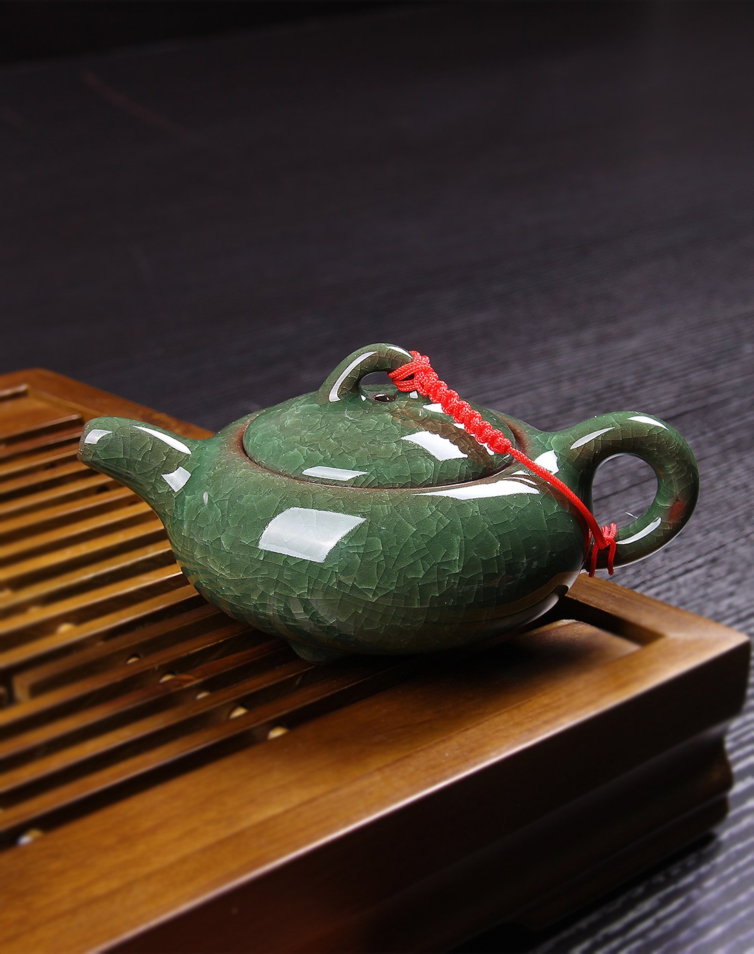 优雅兰香-开片汝窑冰裂茶具套装