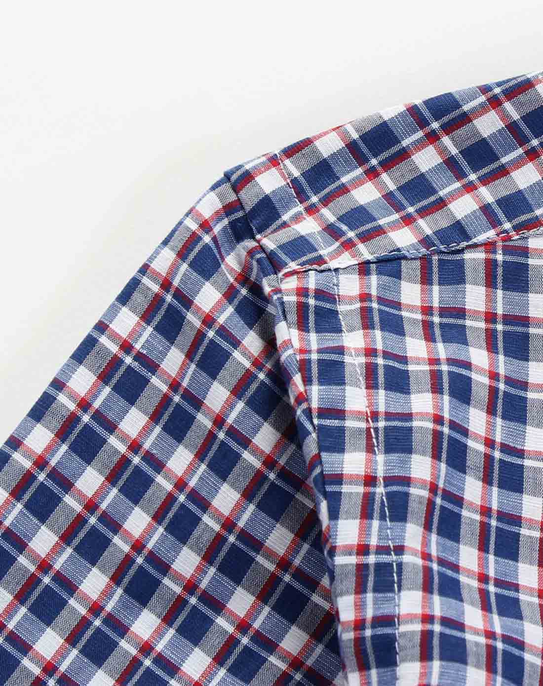 雅戈尔 男士休闲系列修身格子汉麻短袖衬衫