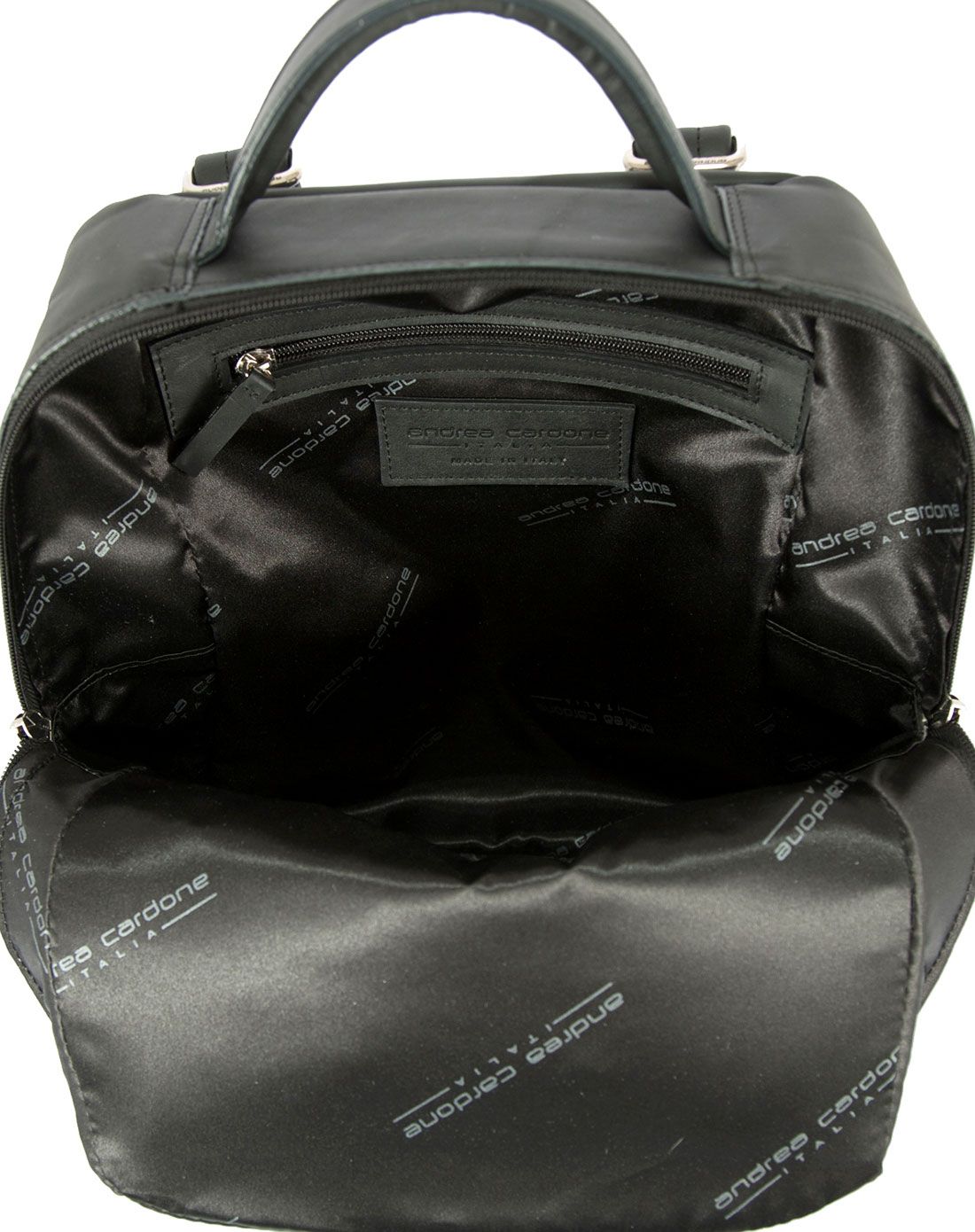 > andrea cardone黑色牛皮双肩包