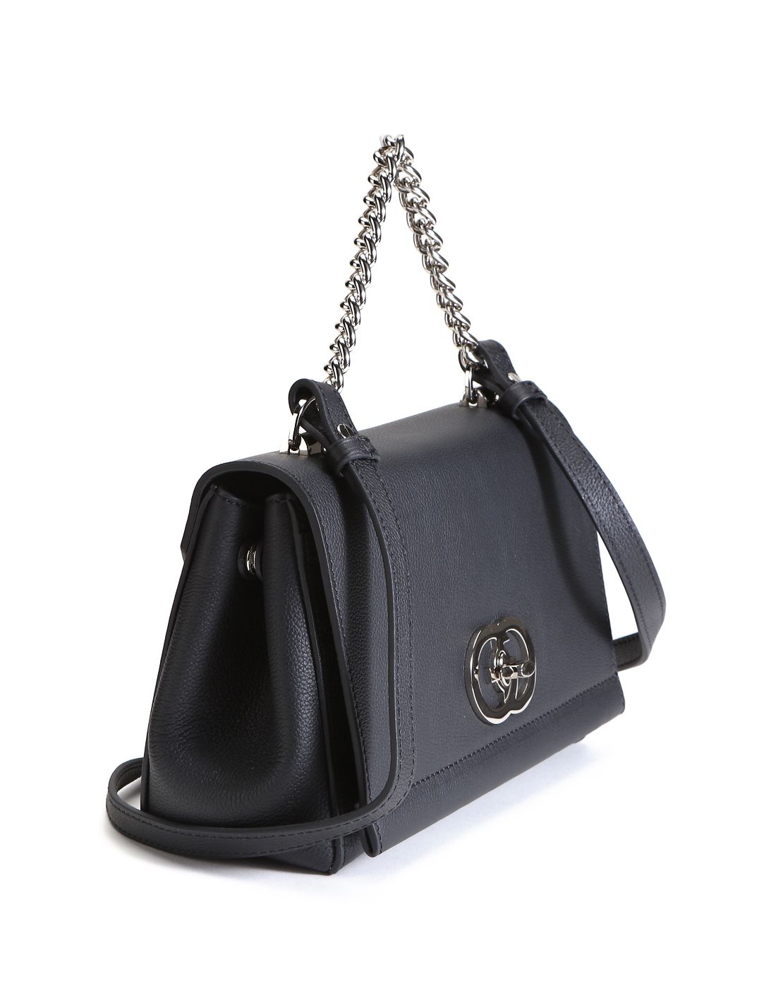 哥弟 优雅牛皮单肩包黑色