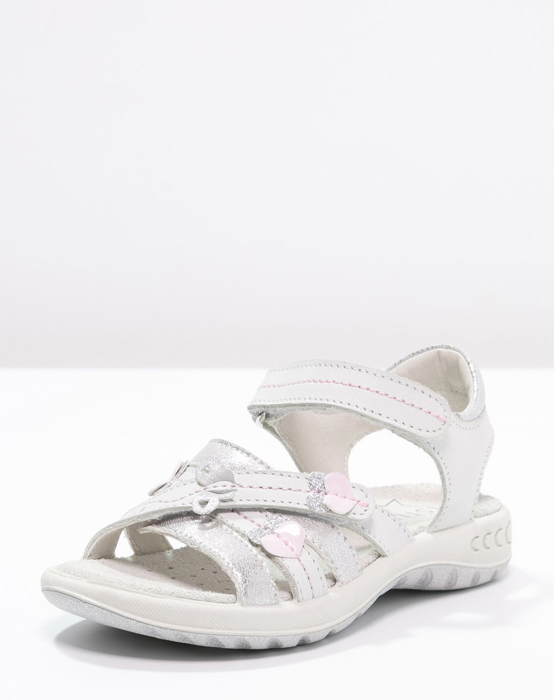 > stups女童可爱白色真皮运动凉鞋