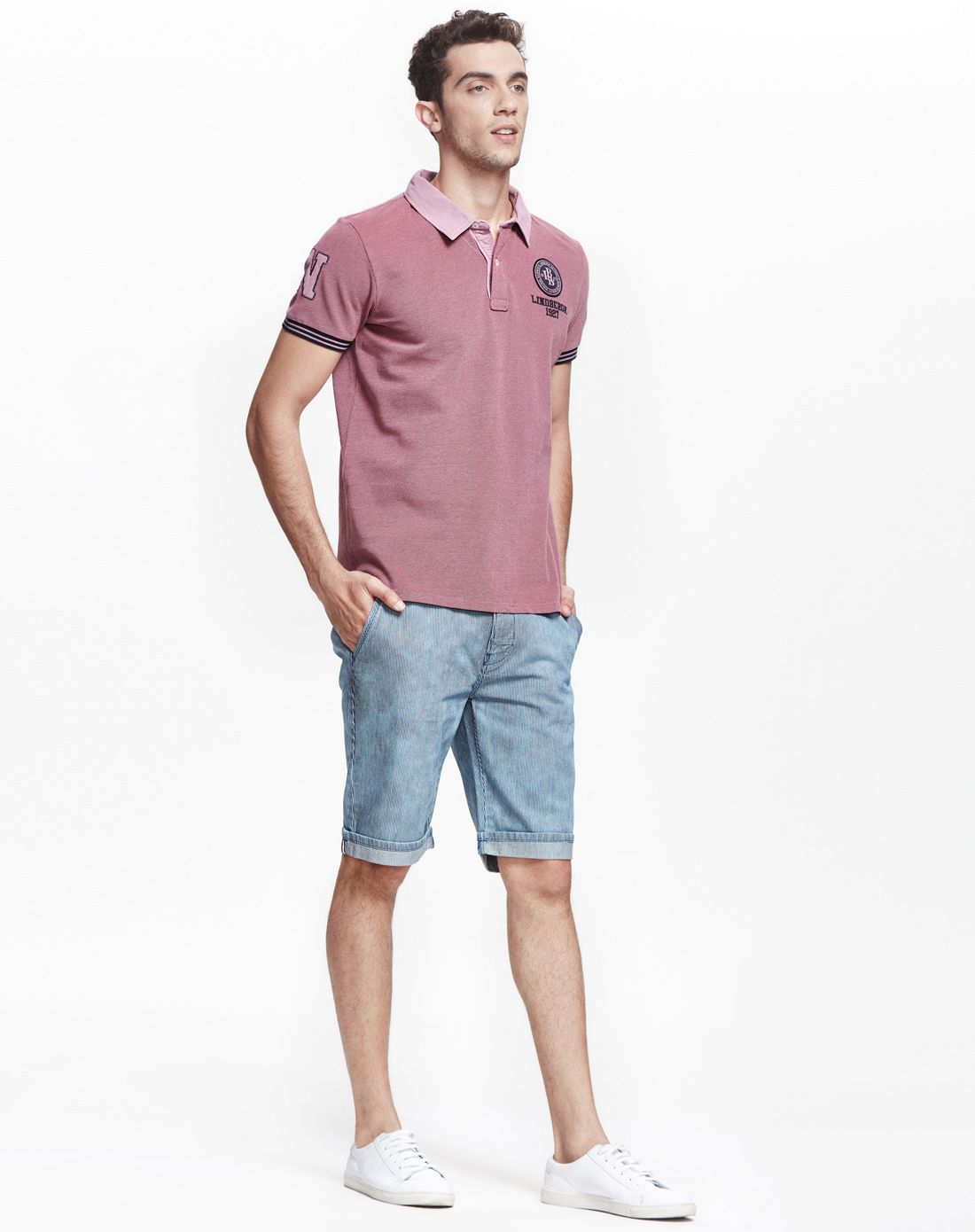 丹麦wagner旗下集合品牌粉灰色棉质舒适针织t恤衫30-4704100291_唯品