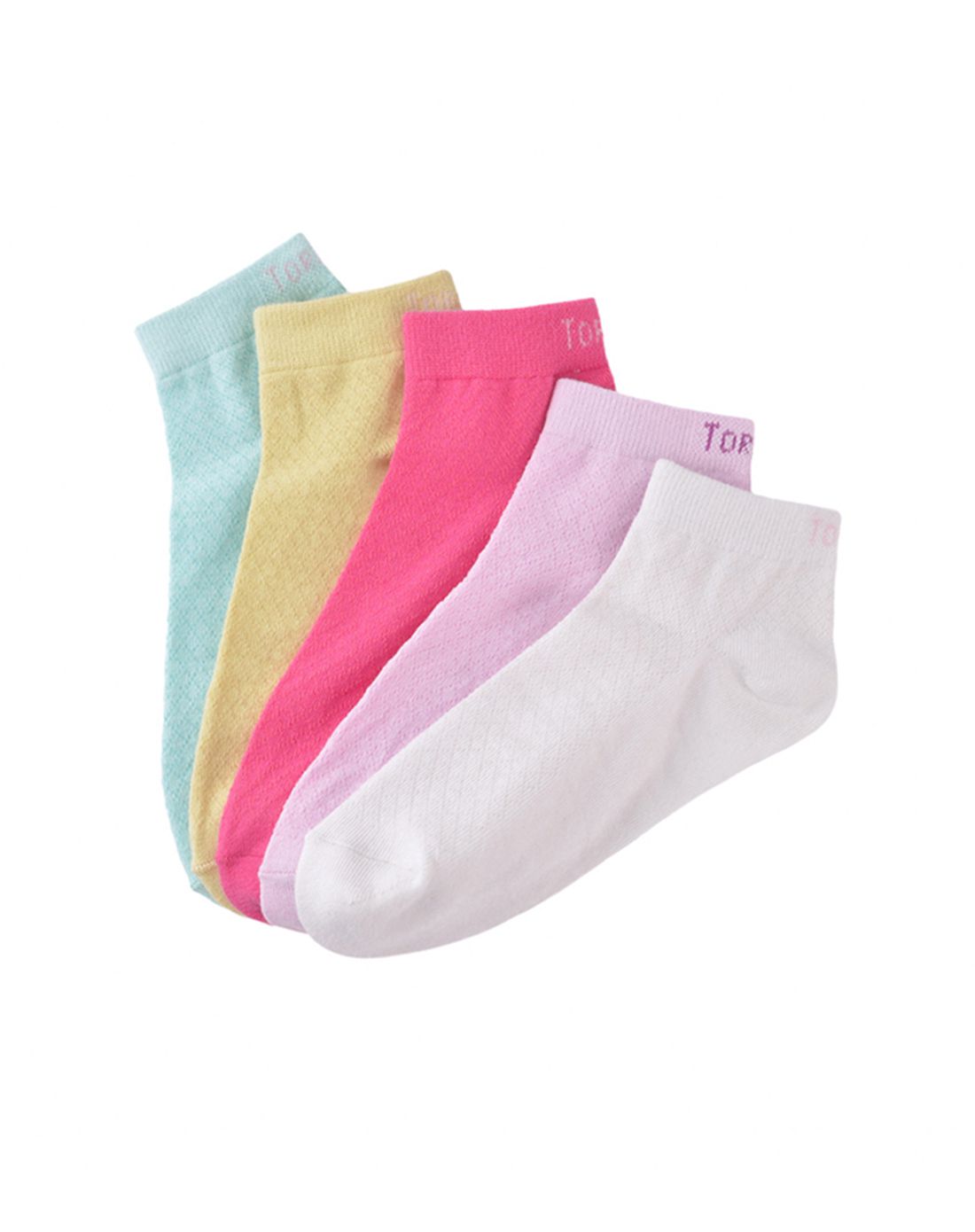 女童混色提花低筒袜(5双包)