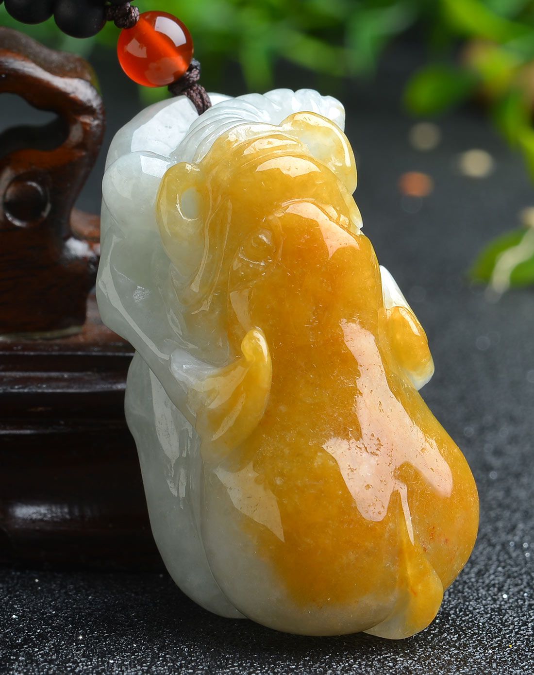 亿珍阁 天然糯种黄翡大象翡翠挂件(附证书)