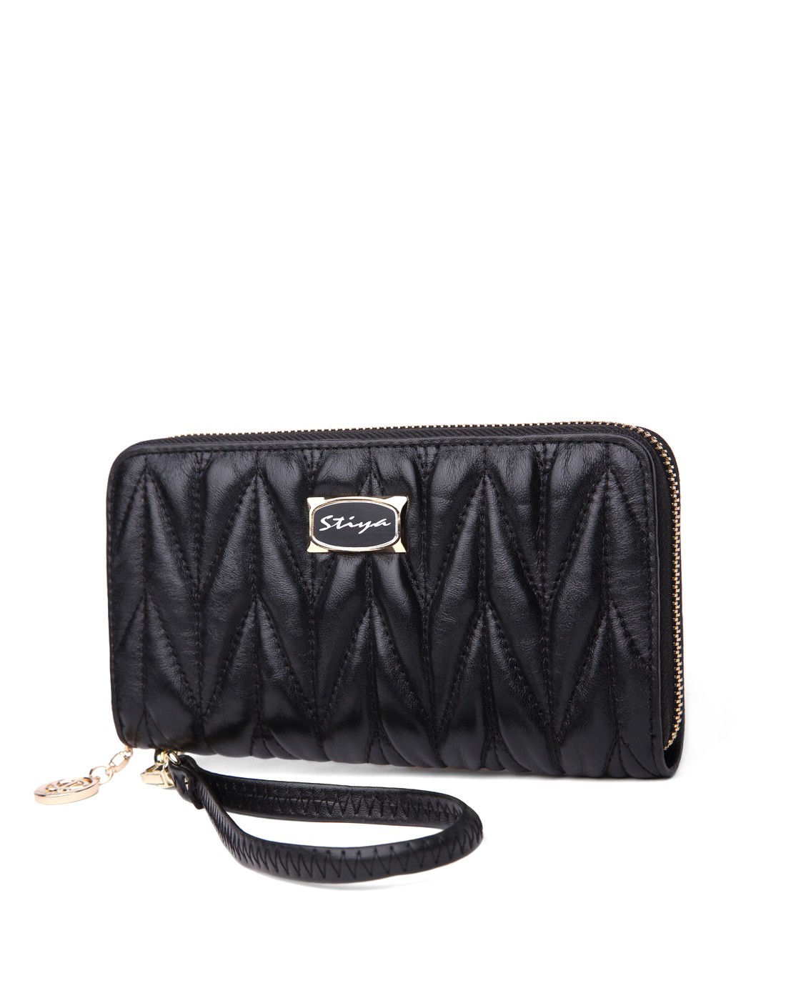 2016新款羊皮黑色女士时尚休闲百搭女款手拿包