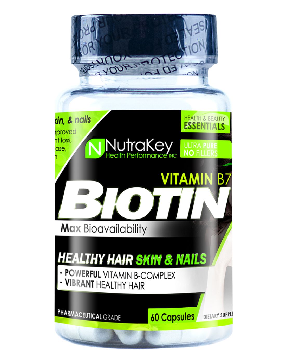 美国nutrakey生物素胶囊 60粒/瓶