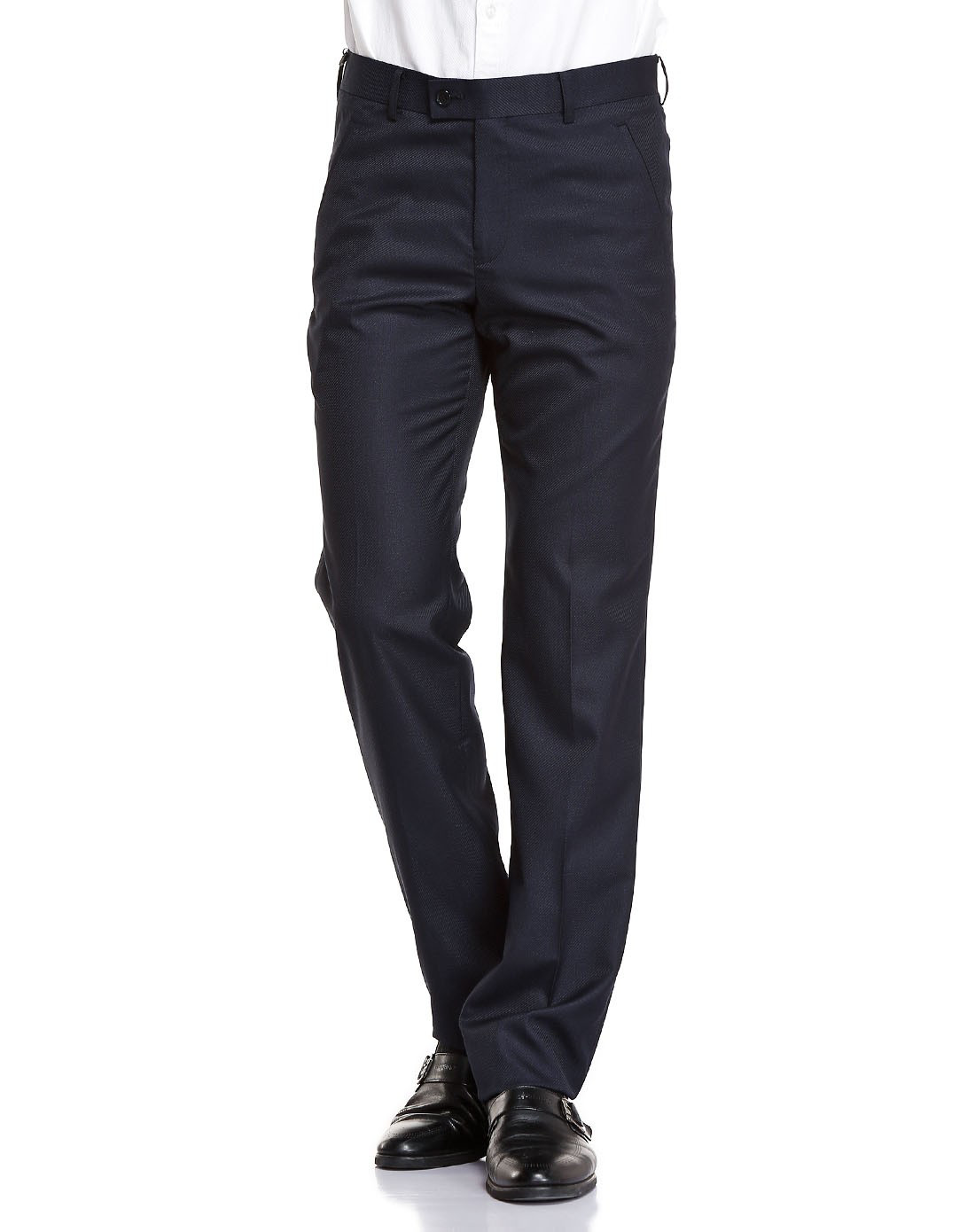 藏青色都市大方长西裤